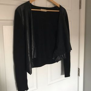 Calvin Klein Black Sweater with Leather Panels